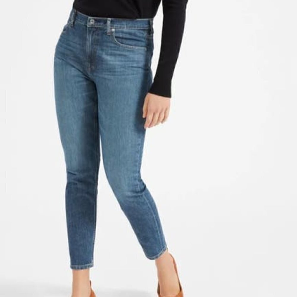 Everlane High rise skinny medium wash jeans ankle denim women new 23